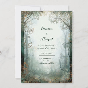 Ethereal Enchanted Forest Firefly Wedding Invitation