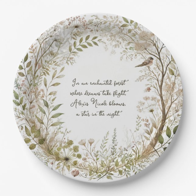 Ethereal Enchanted Forest Paper Plate (Front)