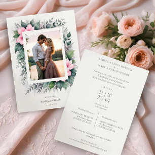 Ethereal & Enchanting Botanical Soft Floral Photo  Invitation