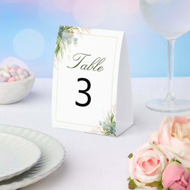 Ethereal Eucalyptus Foliage Greenery Table Number (Insitu(Wedding))