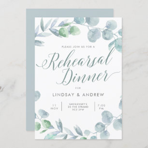 Ethereal Eucalyptus Wedding Rehearsal Dinner Invitation