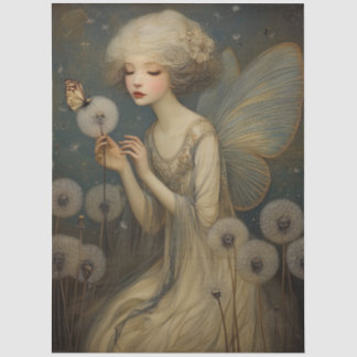 Ethereal Fairy & Dandelion Magical Decoupage Art Tissue Paper