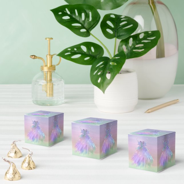 Ethereal Fairy Gown | Rainbow Ombre Pastel Sheen Favour Box (Multiple)