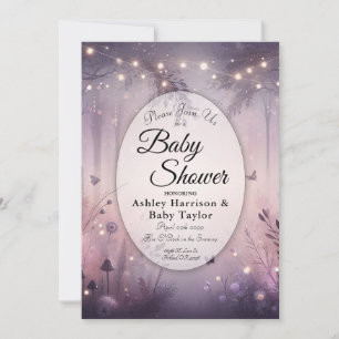 Ethereal Fairy Lights Forest Baby Shower Invitation