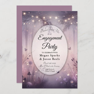 Ethereal Fairy Lights Forest Engagement Party Invitation