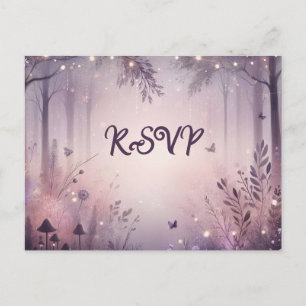 Ethereal Fairy Lights Forest RSVP Postcard