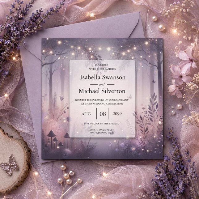 Ethereal Fairy Lights Forest Wedding Invitation (Creator Uploaded)
