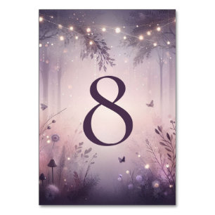 Ethereal Fairy Lights Forest Wedding Table Number