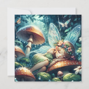Ethereal Fairy Sleeping on a Mushroom Card