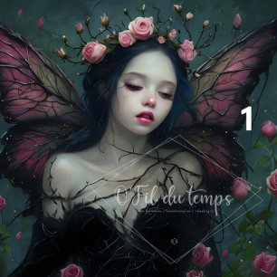 Ethereal Fairy Surrounded By Vibrant Pink Roses Tissue Paper