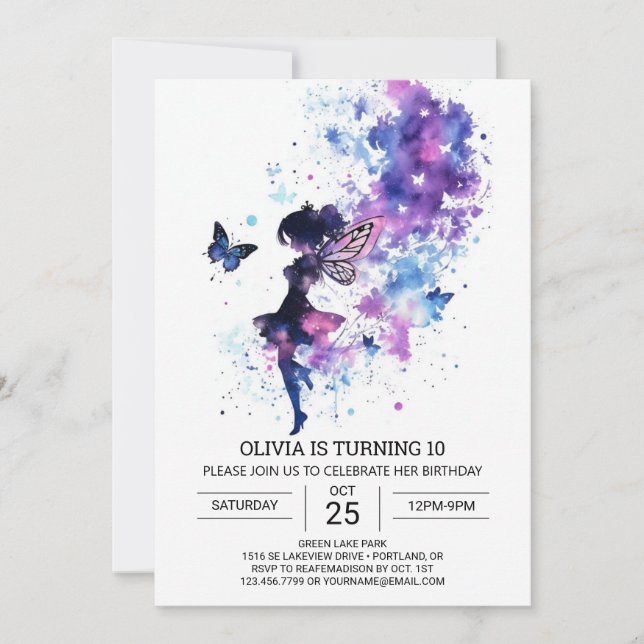Ethereal Fairy Tale Birthday Invitation (Front)