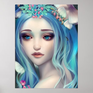 Ethereal Fantasy Art   Beautiful Fairy Birthday Poster