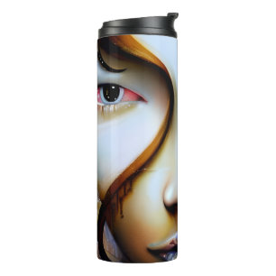 Ethereal Fantasy Art   Gold and Black Thermal Tumbler