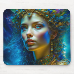 Ethereal Fantasy Art Princess Goddess and Jewels Mouse Pad