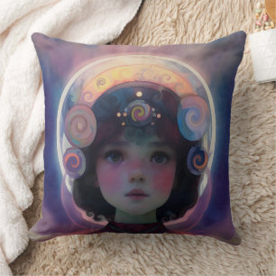 Ethereal Fantasy Celestial Child Dream Guardian Cushion