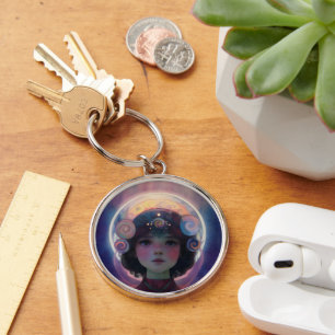 Ethereal Fantasy Celestial Child Dream Guardian Key Ring