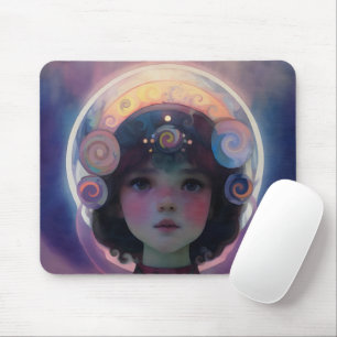 Ethereal Fantasy Celestial Child Dream Guardian Mouse Pad