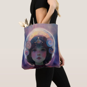 Ethereal Fantasy Celestial Child Dream Guardian Tote Bag