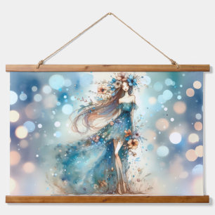 Ethereal Fantasy Goddess in a Watercolor Dream Hanging Tapestry