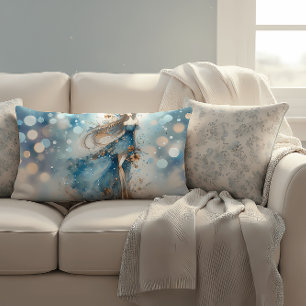 Ethereal Fantasy Goddess in a Watercolor Dream Lumbar Cushion