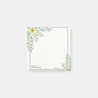 Ethereal Floral Border Personalised Sticky Notes