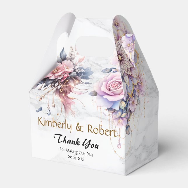 Ethereal Floral Mandala in Soft Pastel Elegance  Favour Box (Front Side)