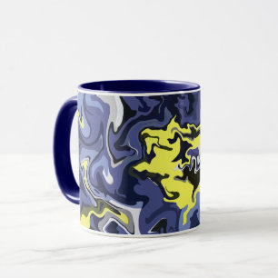 Ethereal Flow of Yellow and Blue Mug