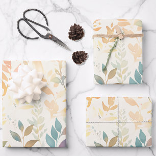 Ethereal Foliage Watercolor Botanical Wrapping Paper Sheet