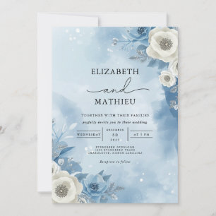 Ethereal Frost Floral Romance Wedding Invitation