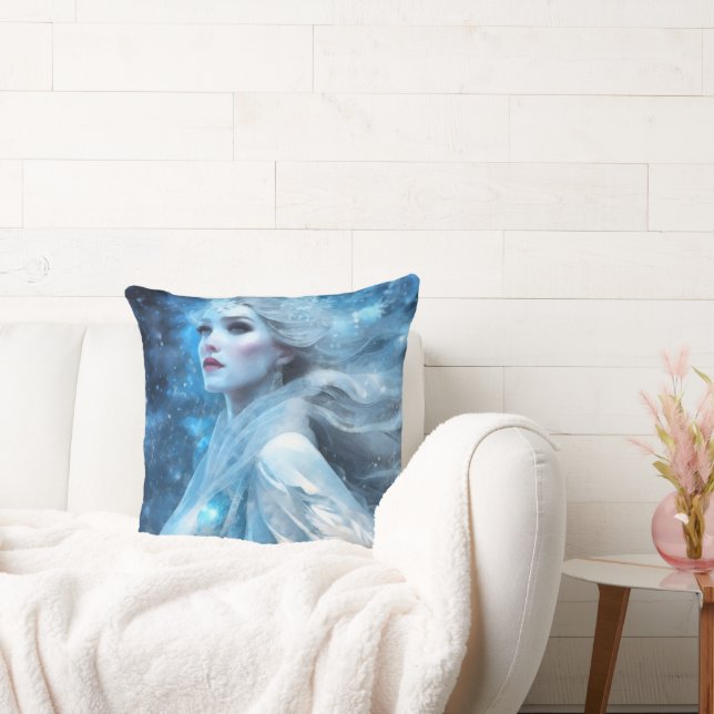Ethereal Frozen Snow Queen Fantasy Art Cushion (Couch)