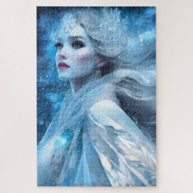 Ethereal Frozen Snow Queen Fantasy Art Jigsaw Puzzle (Vertical)