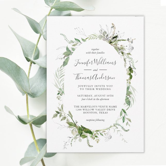 Ethereal Garden Greenery Botanical Wedding Invitation (Creator Uploaded)