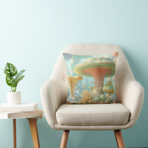 Ethereal Glow: Magical Forest Mushroom Cushion