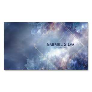 Ethereal Glowing Celestial Crystal Magnetic Business Card