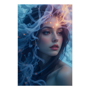 Ethereal Glowing Veil Poster