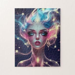 Ethereal Goddess Light Burst- Mystical Fantasy Art Jigsaw Puzzle