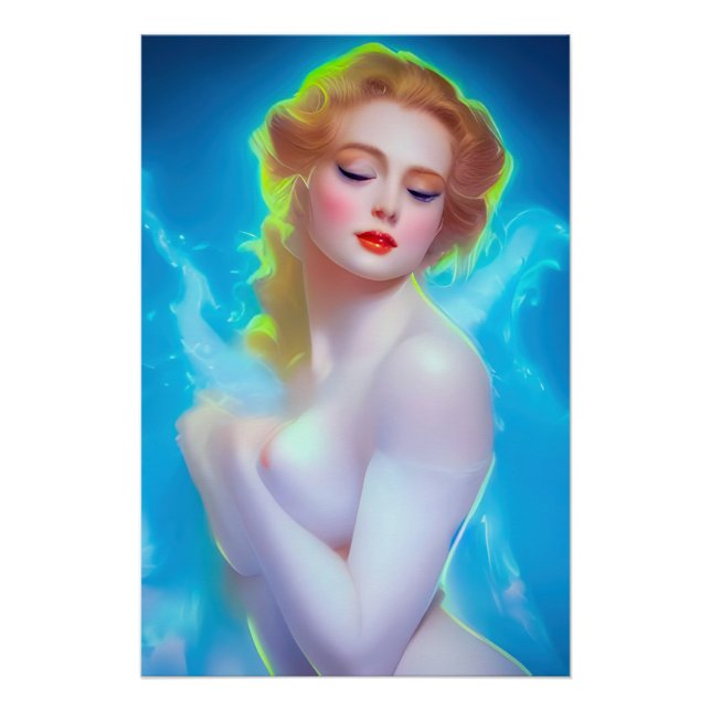 Ethereal Goddess Portrait – Surreal Fantasy Poster (Front)