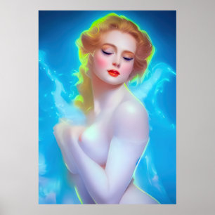 Ethereal Goddess Portrait – Surreal Fantasy Poster