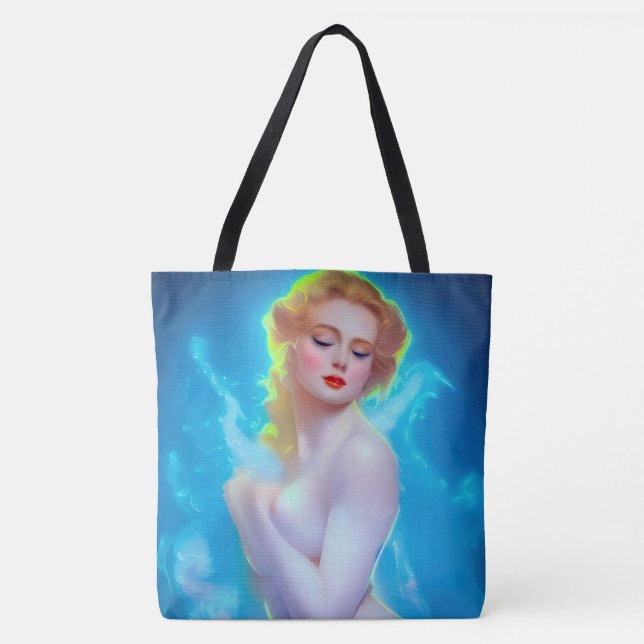 Ethereal Goddess Portrait – Surreal Fantasy Tote Bag (Front)