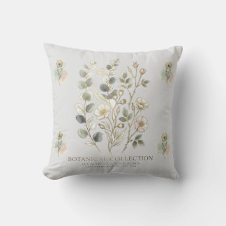 Ethereal Gold & Sage Botanical Collection Cushion