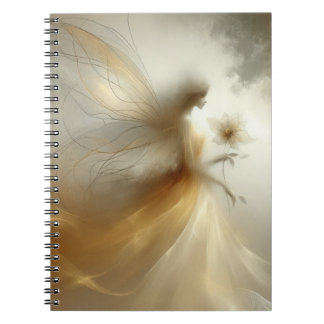 Ethereal Golden Fairy with Wispy Wings Notebook