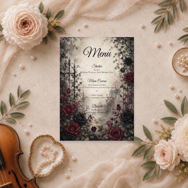 Ethereal Gothic Floral Wedding Menu (Creator Uploaded)