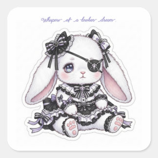 Ethereal Gothic Rabbit - Sadness & Beauty Kawaii Square Sticker