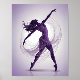 Ethereal Grace Purple Ballet Dancer in Motion Poster