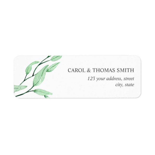 Ethereal Green  | PERSONALIZED WEDDING Return Address Label (Front)