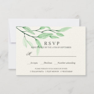 Ethereal Green   WEDDING RSVP MEAL CHOICE