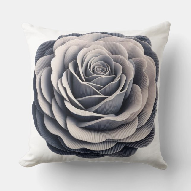 Ethereal Grey Rose Cushion (Front)