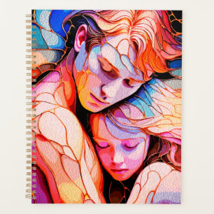 Ethereal Guardian Embrace – Fantasy Stained Glass Planner