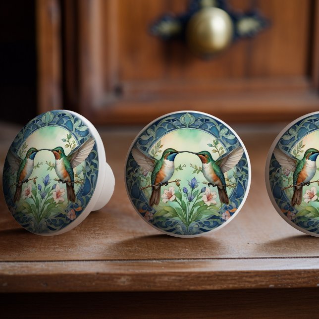 Ethereal Hummingbird Dance Ceramic Knob Pull (Creator Uploaded)