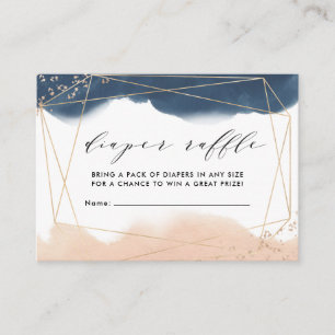 Ethereal Indigo & Blush Diaper Raffle Ticket Cards